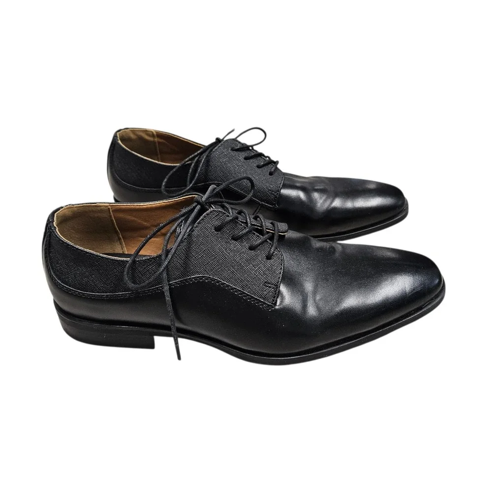 Alfani Jackson Dress Shoes‎ Mens 10.5M Black Textured Mixed Media Oxfords